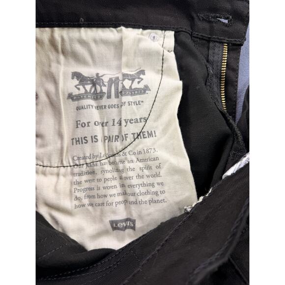 Levi 522 Slim Shorts Mens 30" Black Cutoff NWT - Picture 8 of 11